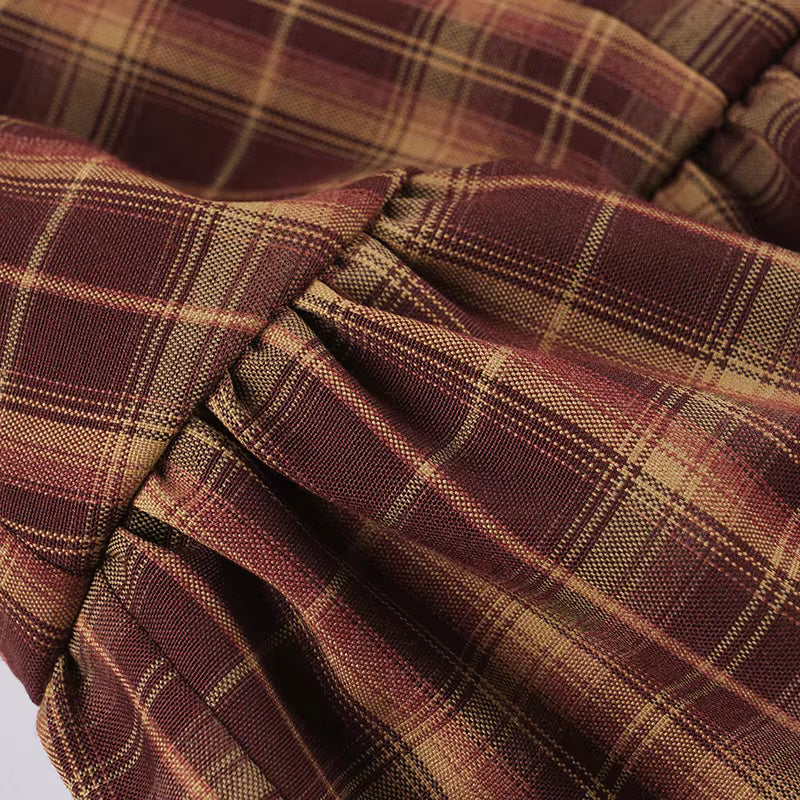Ellie Long Sleeve Plaid Mini Dress