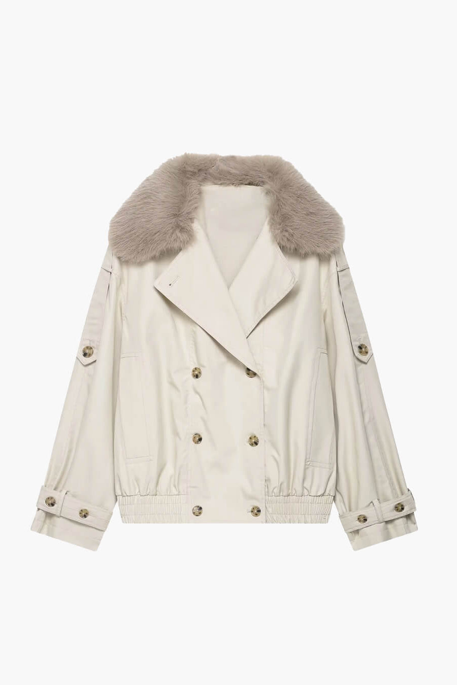 ZEYA - Allison Trench Coat with Faux Fur