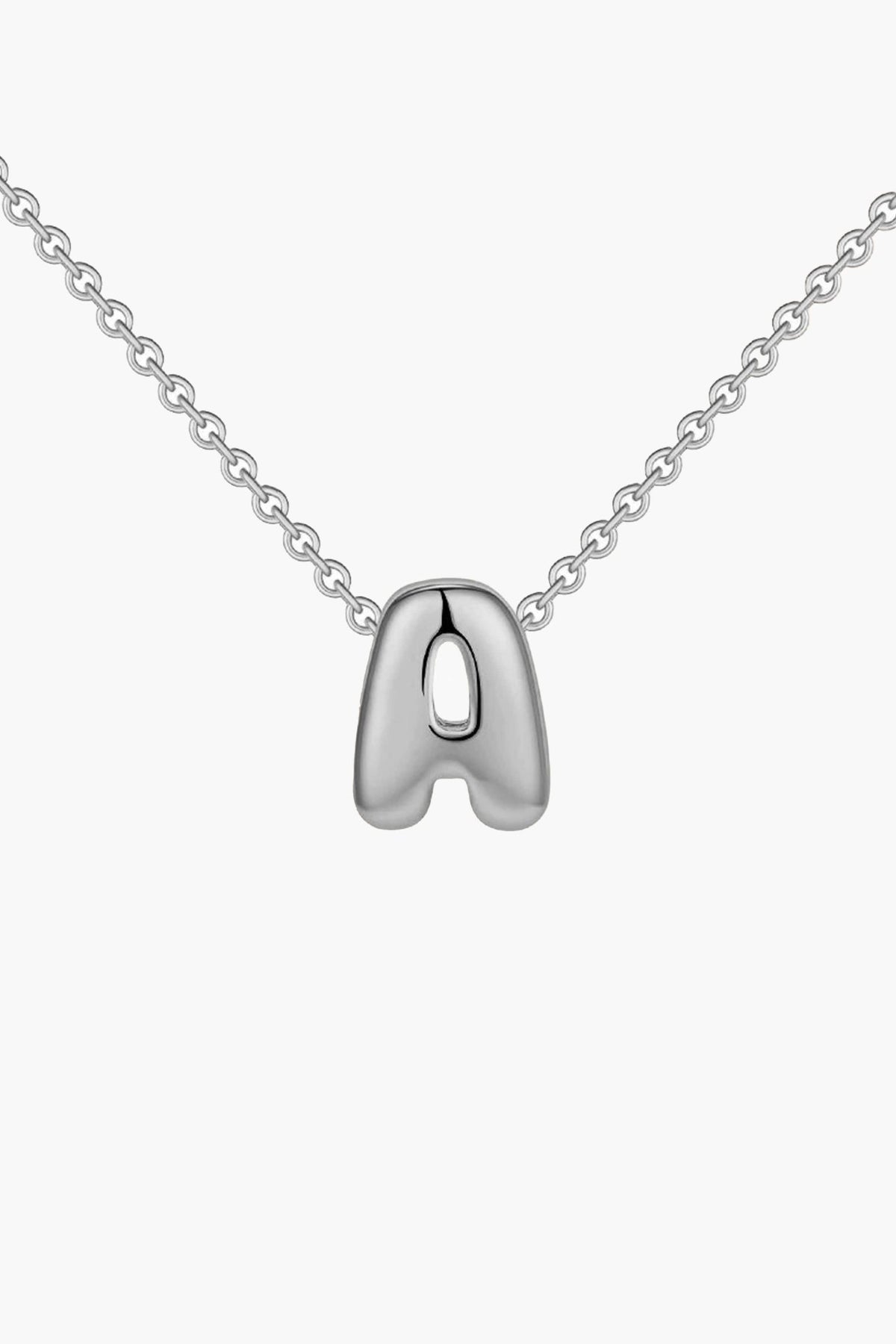ZEYA - Alouette Gold Initial Necklace - Dainty 3D Bubble Name Jewelry for Women