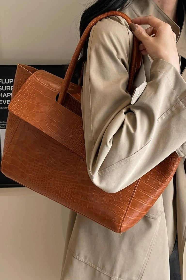 ZEYA - Amelia Embossed Leather Tote