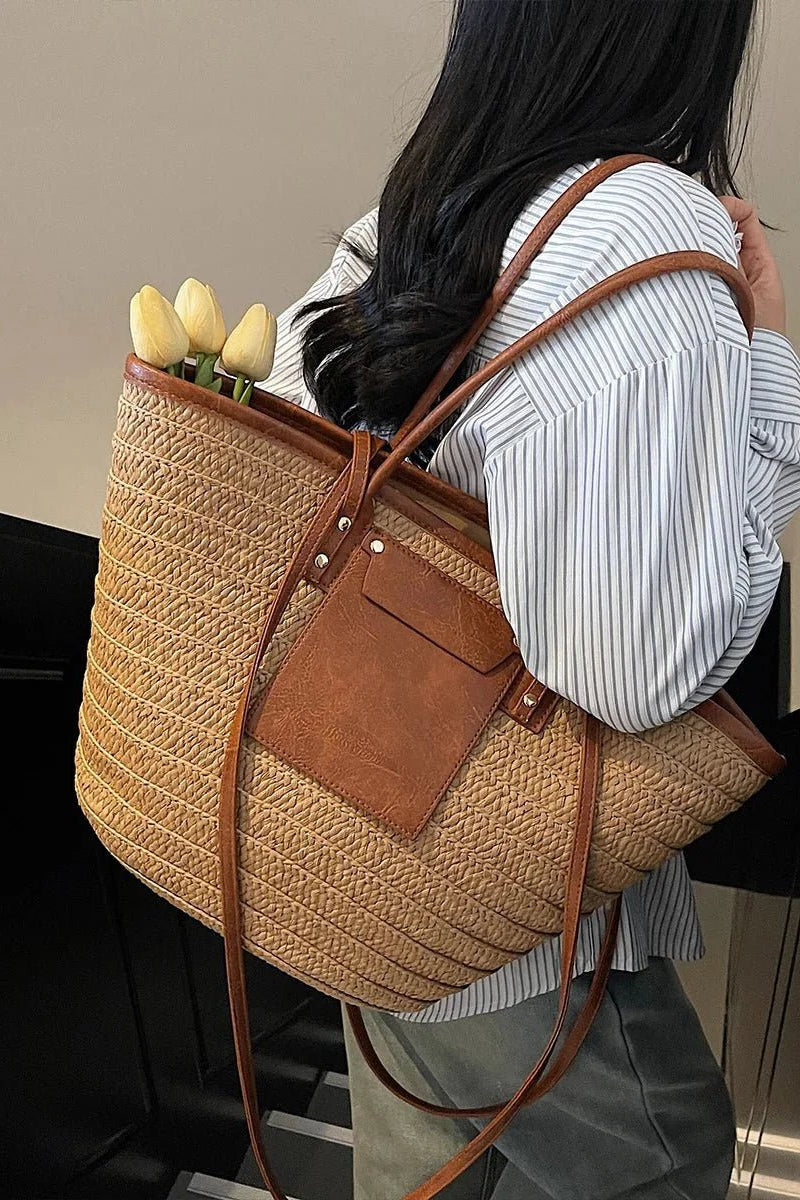 ZEYA - Aneyla Forest Woven Single-Shoulder Tote
