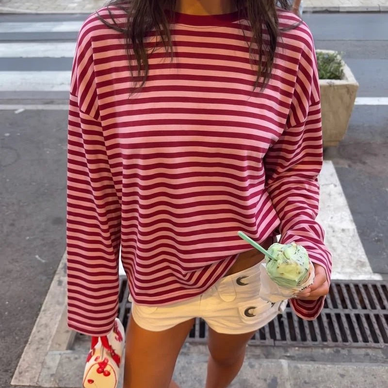 ZEYA - Angela Striped Oversized Knit Sweater