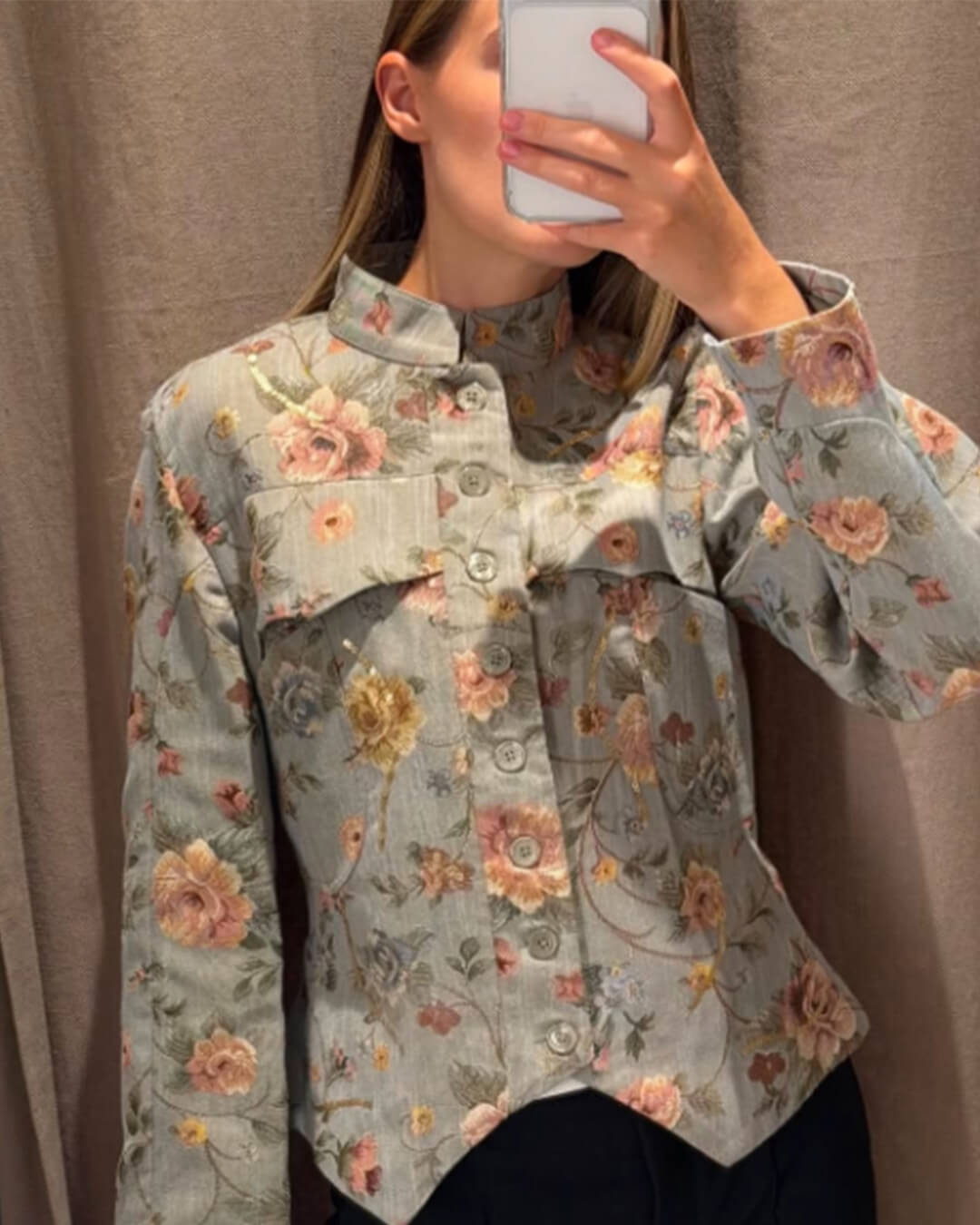 ZEYA - Anne Vintage Jacquard Cropped Jacket
