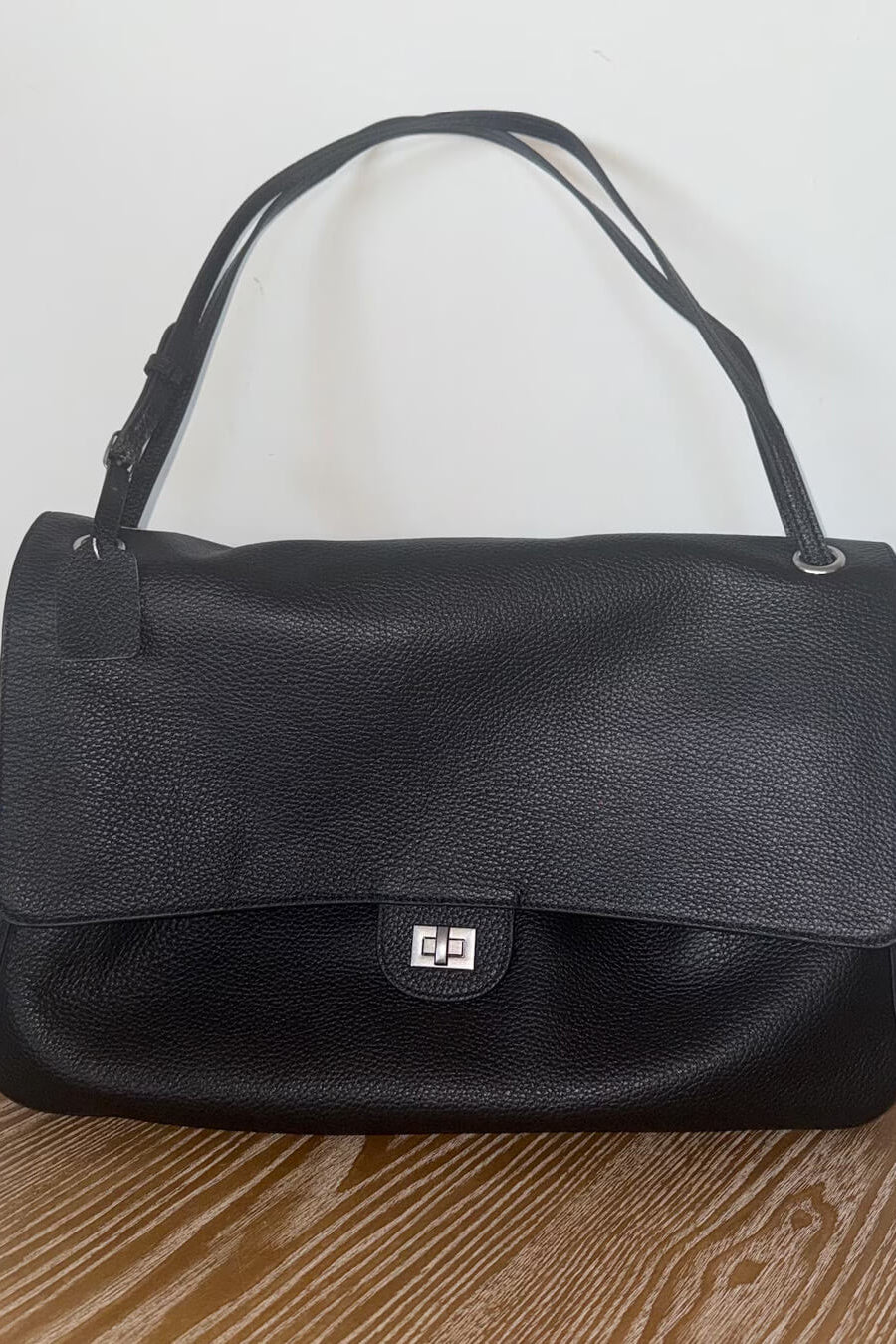 ZEYA - Ava Maxi Flap Leather Shoulder Bag