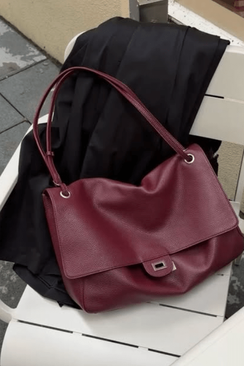 ZEYA - Ava Maxi Flap Leather Shoulder Bag