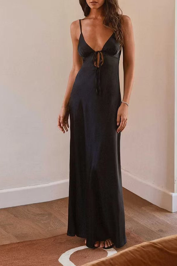 ZEYA - Bianca Cutout Silky Cami Maxi Dress