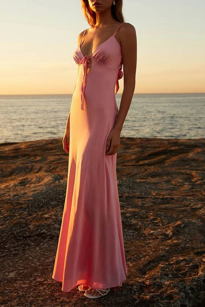 ZEYA - Bianca Cutout Silky Cami Maxi Dress