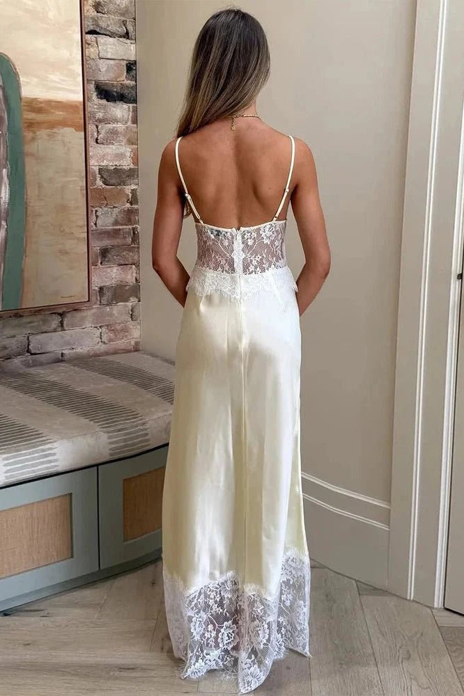ZEYA - Bianca Off-Shoulder Lace Satin Dress