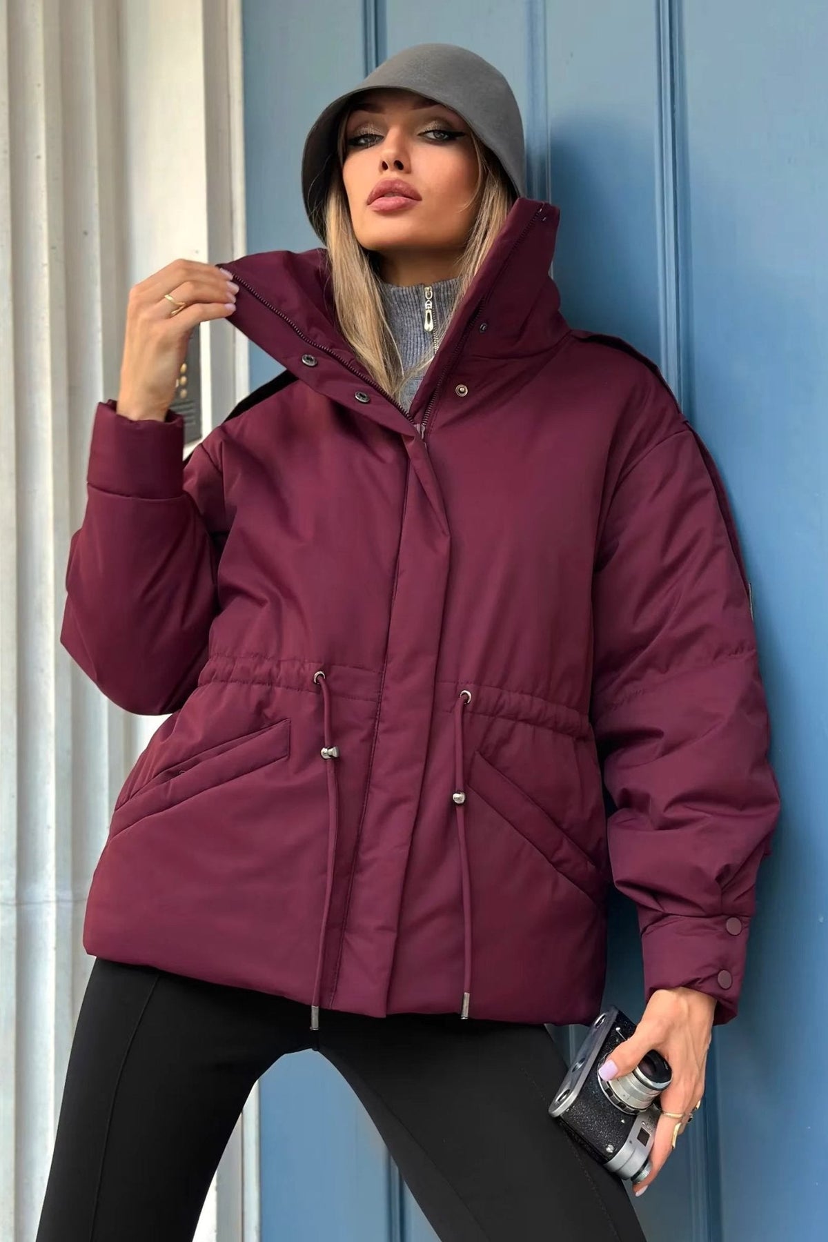 ZEYA - Carmen Oversized Drawstring Waist Puffer Jacket