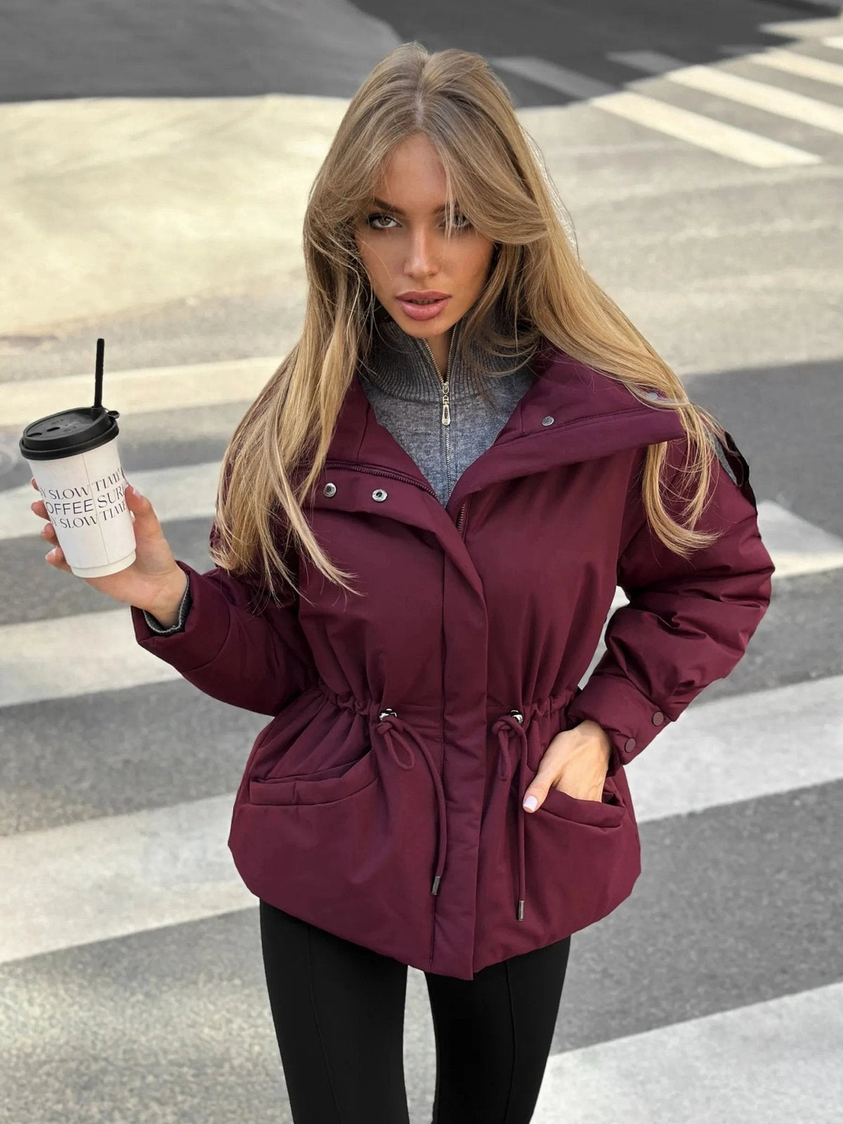 ZEYA - Carmen Oversized Drawstring Waist Puffer Jacket
