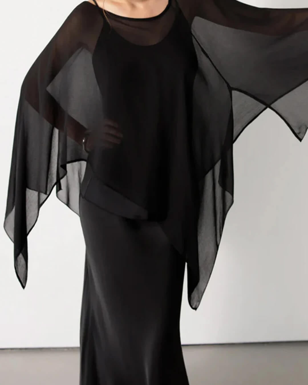 ZEYA - Dayanara Off - Shoulder Sheer Poncho Top