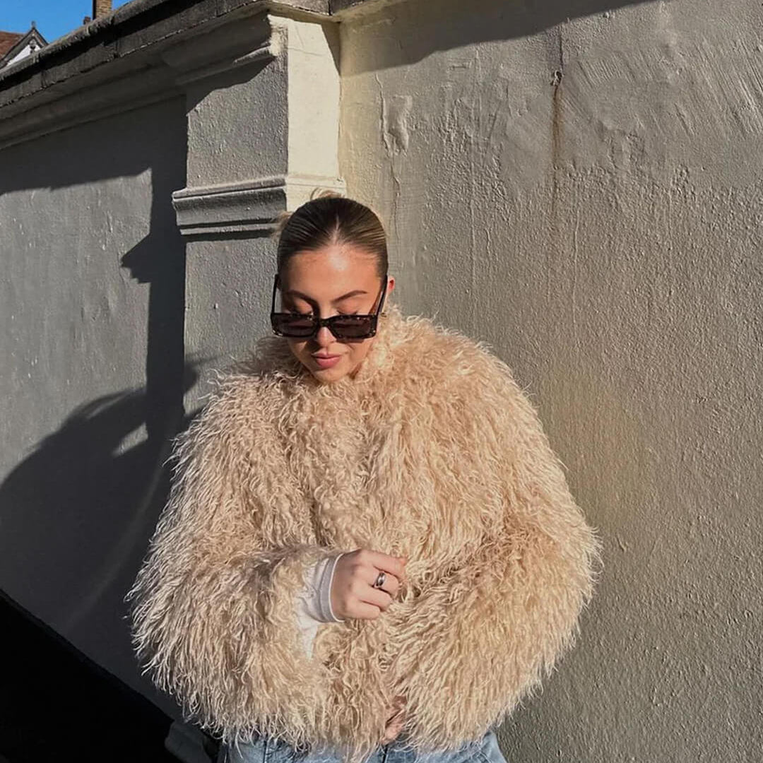 ZEYA - Diana Fluffy Cropped Faux Fur Coat