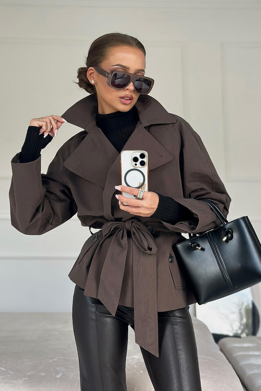 ZEYA - Dianna Belted Short Trench Coat