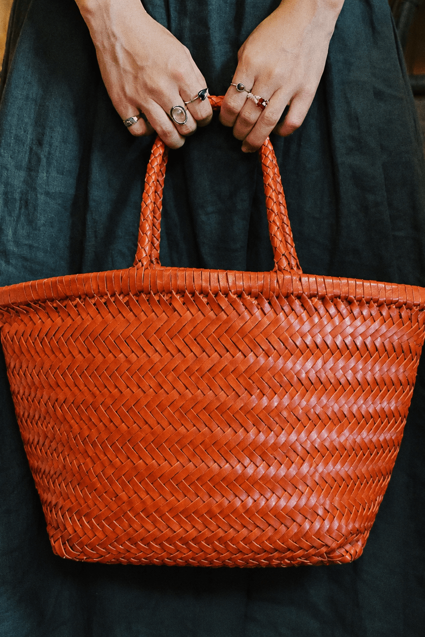 ZEYA - Eira Handwoven Leather Tote Bag