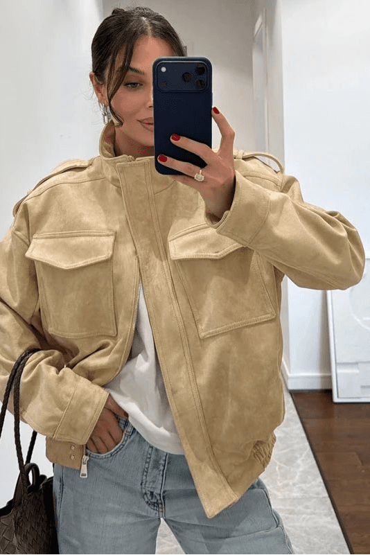 ZEYA - Elisse Suede Bomber Jacket