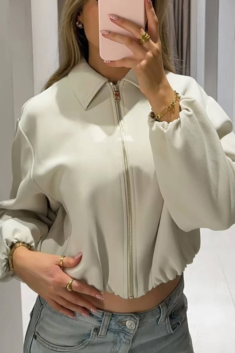 ZEYA - Ellaria Puff Sleeve Bomber Jacket