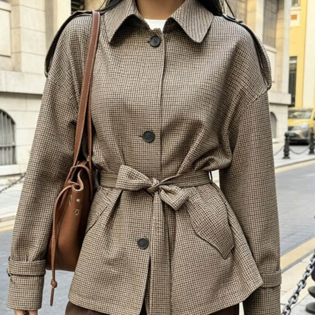 ZEYA - Ellen Houndstooth Plaid Blazer