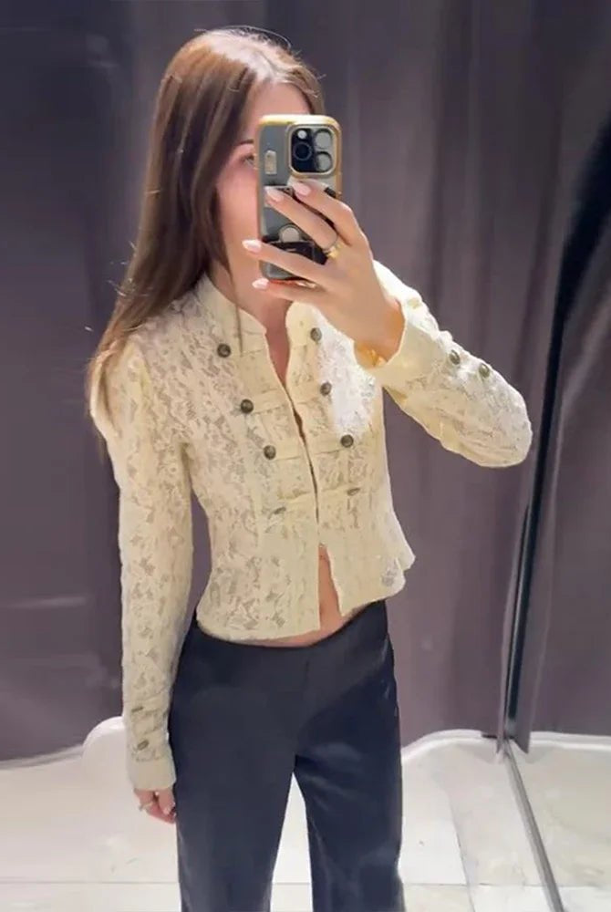 ZEYA - Esther Sheer Lace Patchwork Jacket