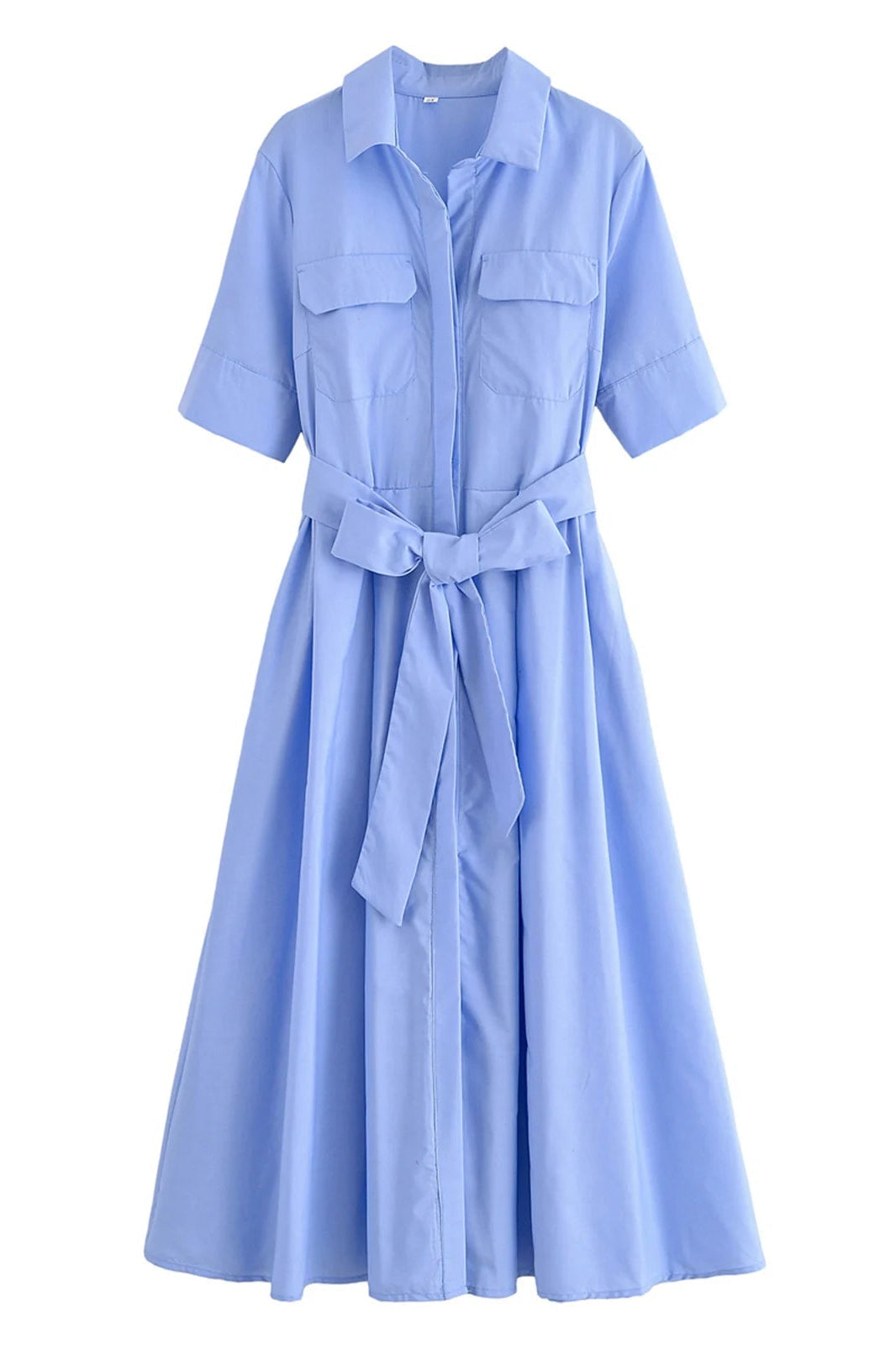 ZEYA - Evita Belted Shirt Midi Dress