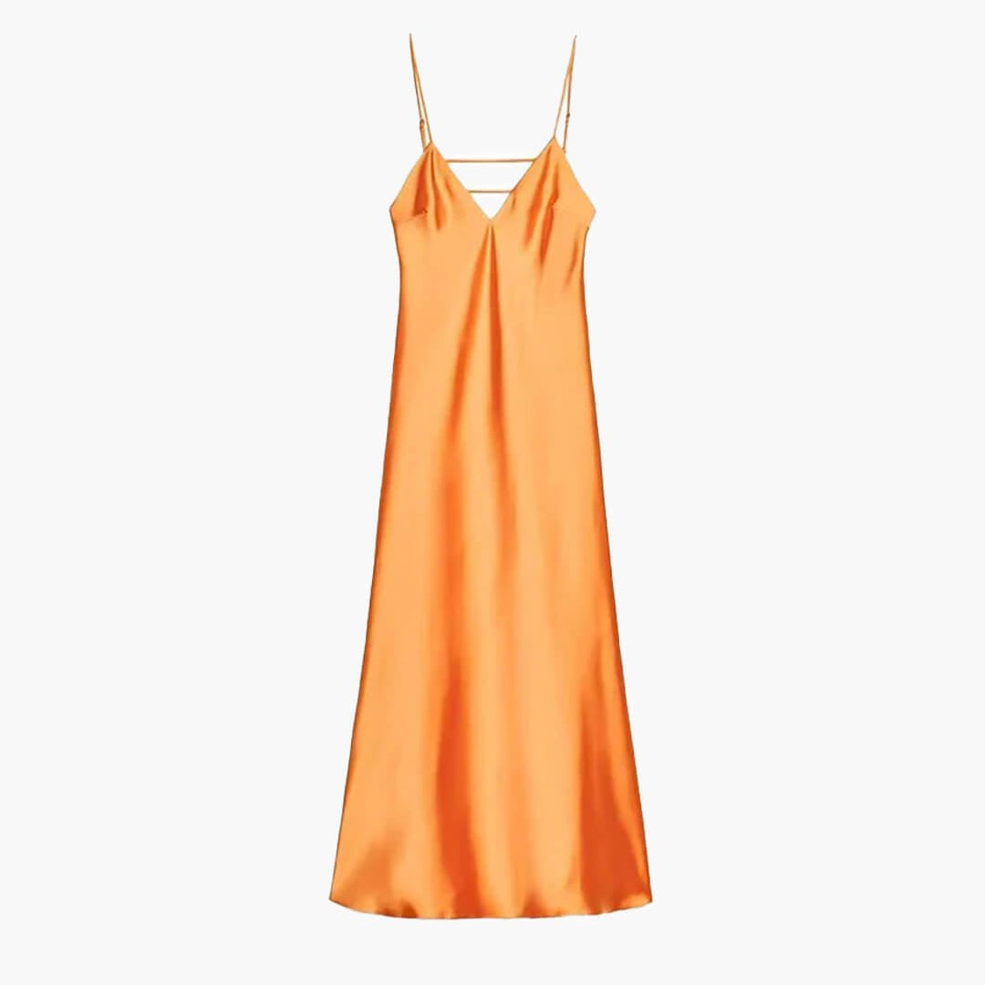 ZEYA - Fiora Satin Backless Maxi Dress