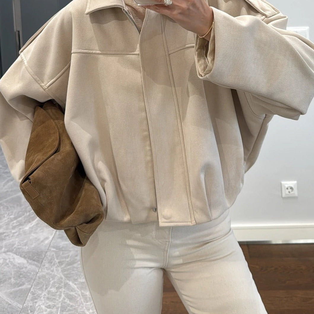 ZEYA - Helen Faux Suede Bomber Jacket