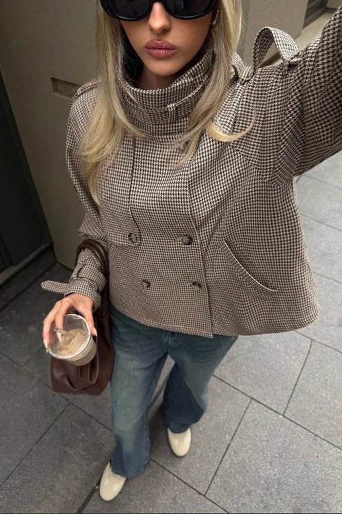ZEYA - Helen Houndstooth Plaid Jacket