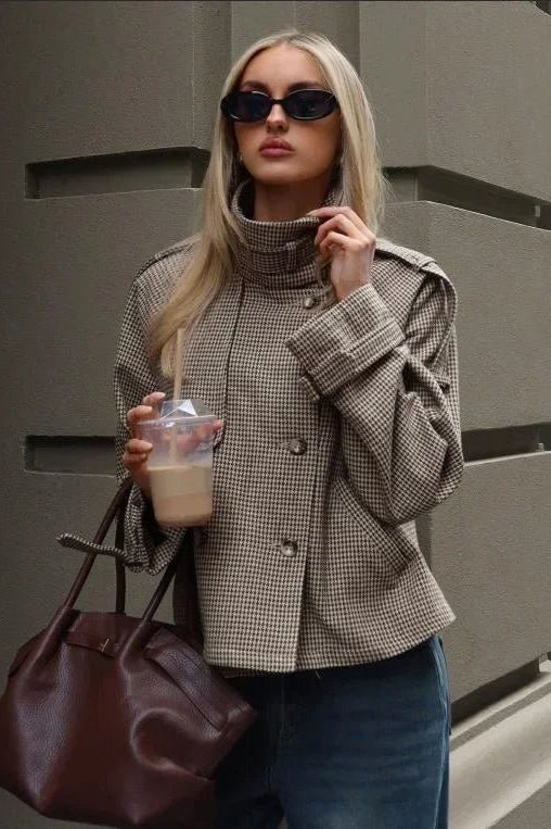 ZEYA - Helen Houndstooth Plaid Jacket