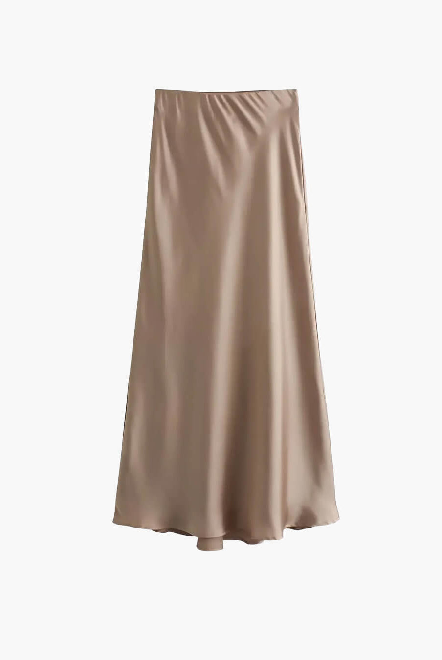 ZEYA - Hilde High Waist Black Satin Midi Skirt