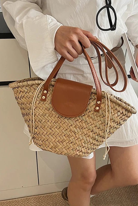 ZEYA - Ingela Woven Rattan Shoulder Bag