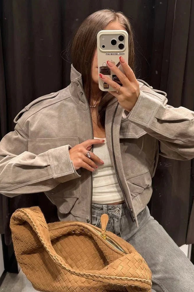 ZEYA - Jasmin Faux Suede Cropped Jacket