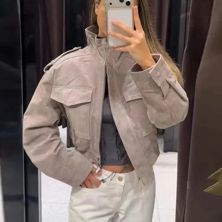 ZEYA - Jasmin Faux Suede Cropped Jacket