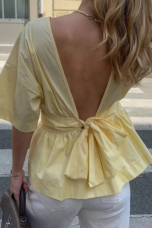 ZEYA - Jasmin Ruffled Backless Blouse