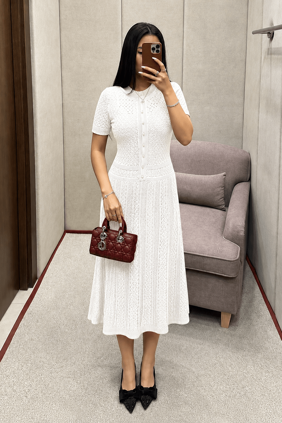 ZEYA - Rebecca Half Button Knitted Midi Dress