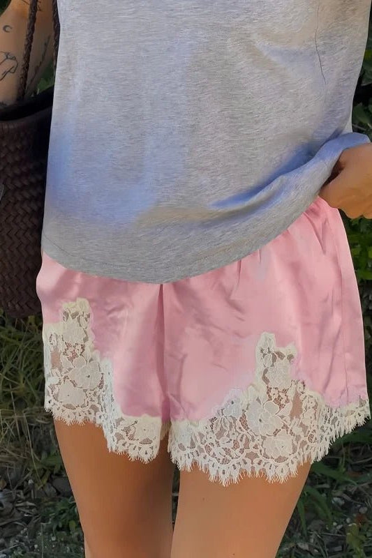 ZEYA - Jenna Satin Lace Shorts