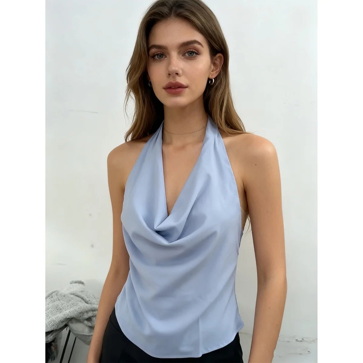 ZEYA - Jeriza Deep V - Neck Halter Tank Top