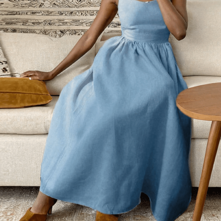 ZEYA - Joanna Backless Tie-Strap Midi Dress