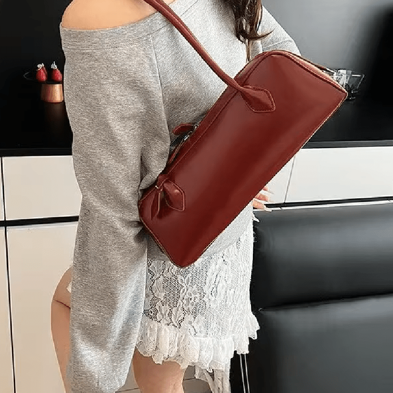 ZEYA - Julia Vintage Leather Baguette Bag