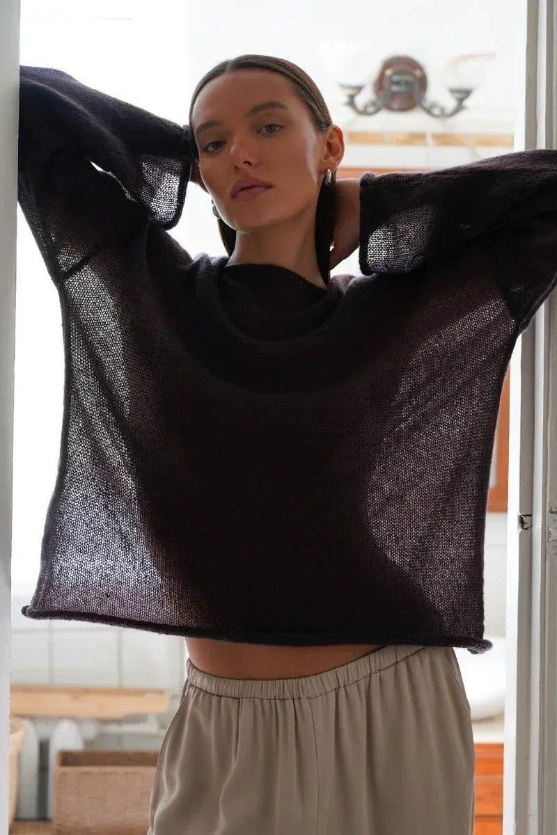 ZEYA - Katelyn Hollow Knit Sweater
