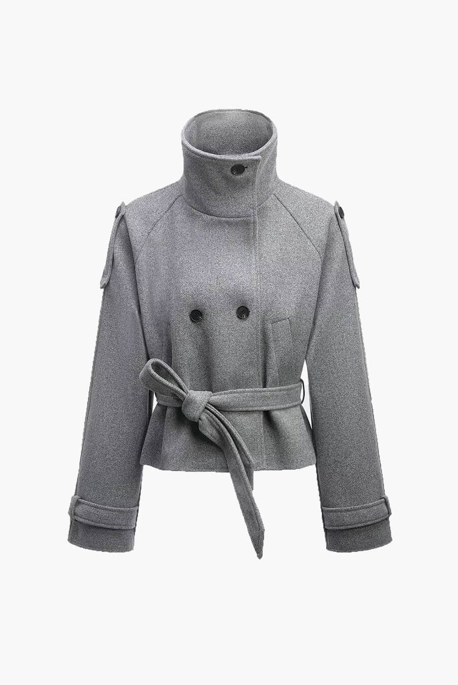 ZEYA - Lara Stand Collar Short Trench Coat