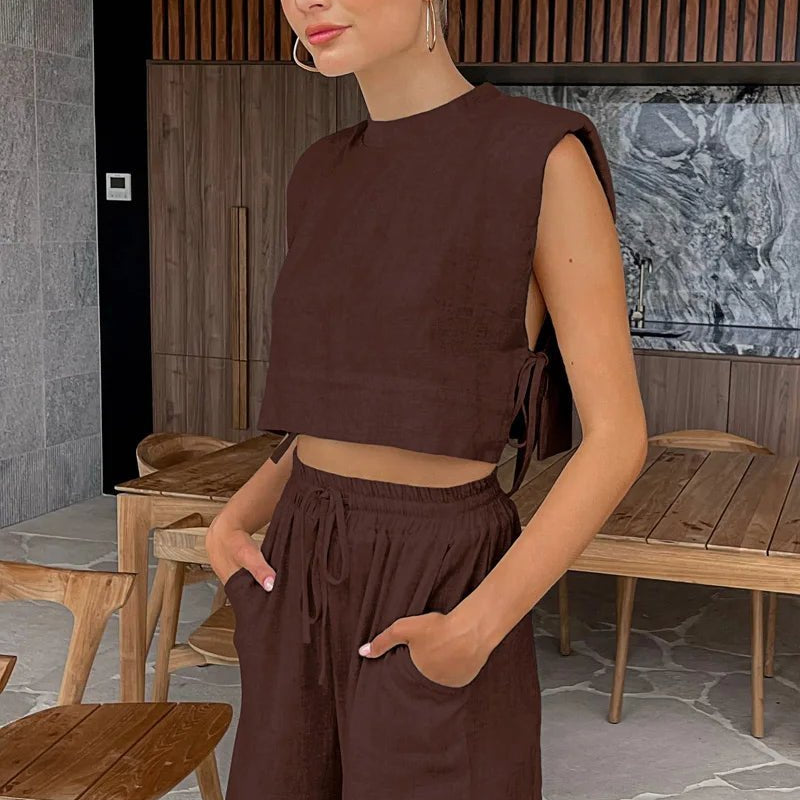 ZEYA - Lola Sleeveless Linen Pant Set