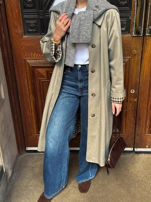 ZEYA - Lucy Check-Accent Trench Coat