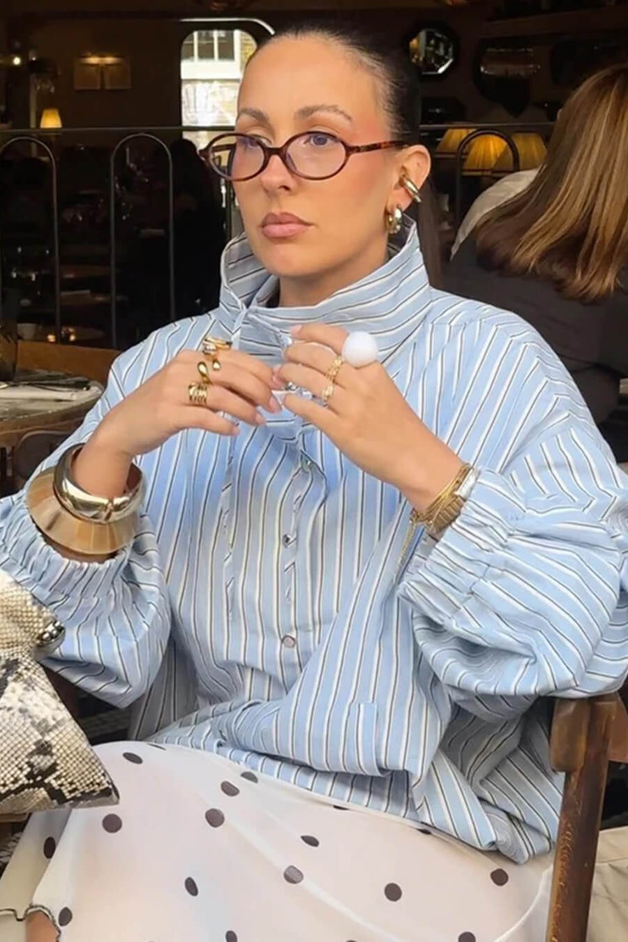 ZEYA - Lucy Striped High Neck Shirt