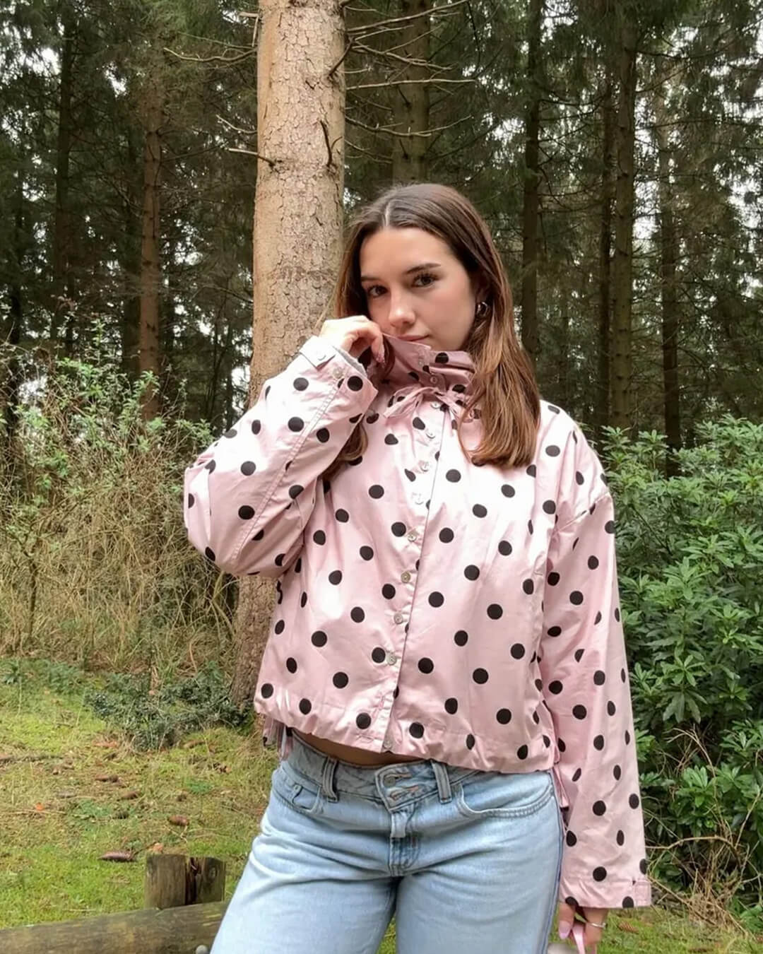 ZEYA - Margot Polka Dot High Collar Jacket