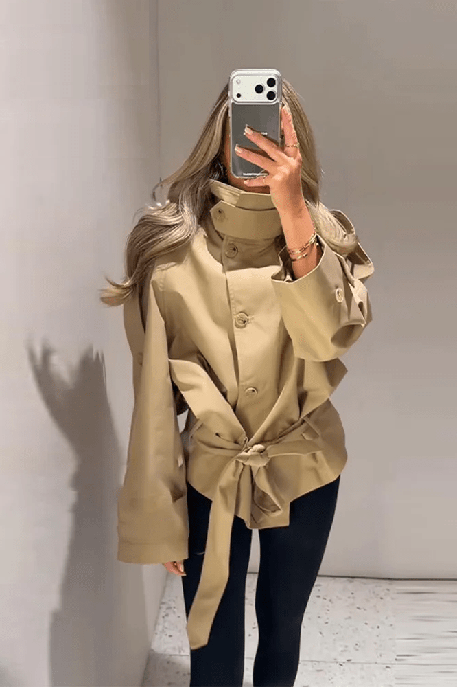 ZEYA - Maria High Neck Utility Trench Coat