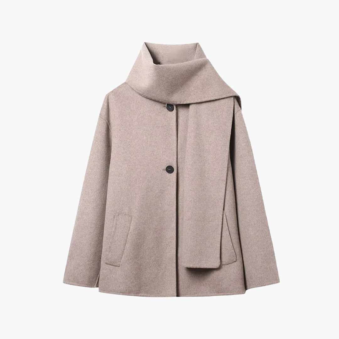 ZEYA - Marisol Faux Wool Coat with Scarf