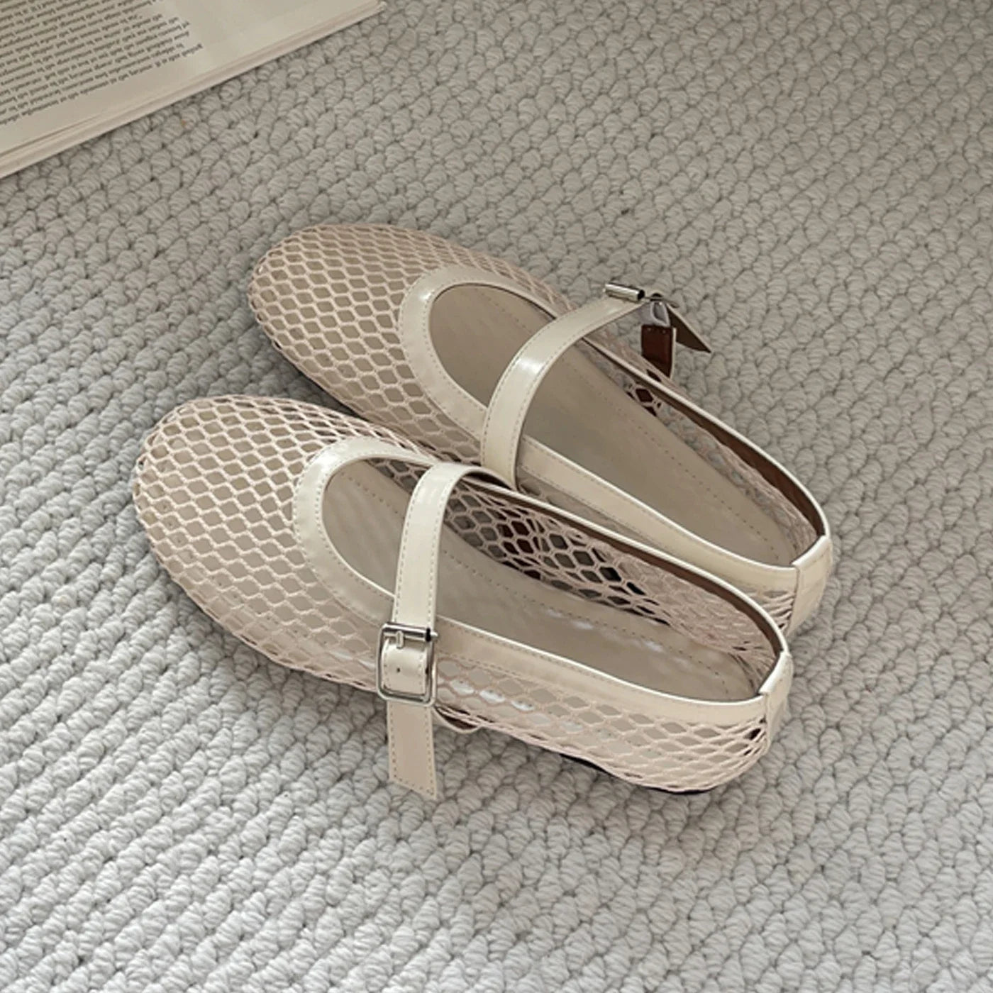 ZEYA - Martha Mesh Buckle Strap Flats