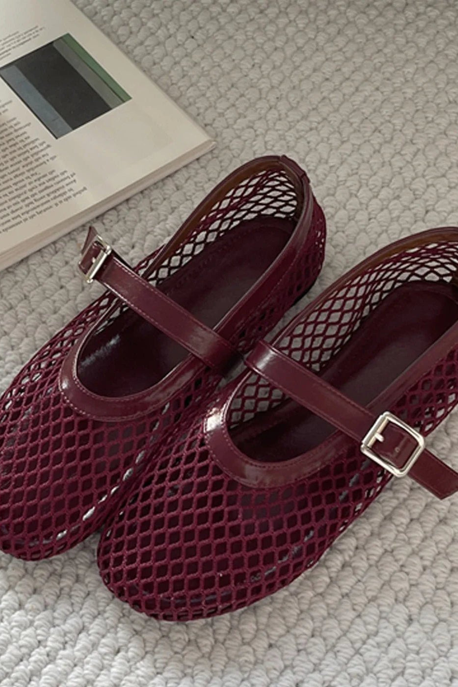 ZEYA - Martha Mesh Buckle Strap Flats