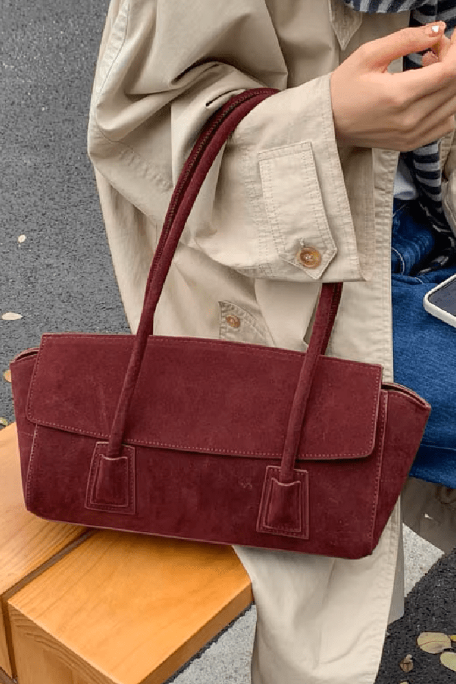 ZEYA - Melissa Vintage Faux Suede Shoulder Bag