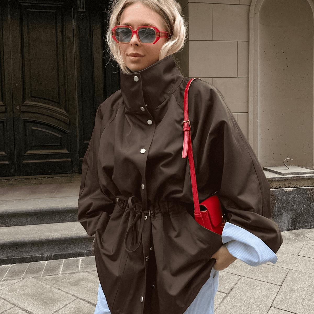 ZEYA - Miriam Contrast Collar Windbreaker Jacket