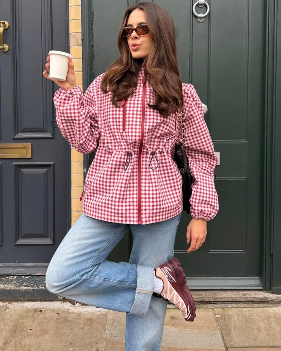 ZEYA - Miriam Plaid Hooded Trench Jacket